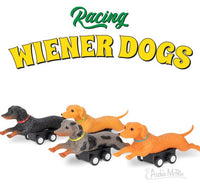 🐶 Racing Wiener Dogs Set of 4 🌭💨 Pull Back Hot Dog Racers Funny Gag Play Toys