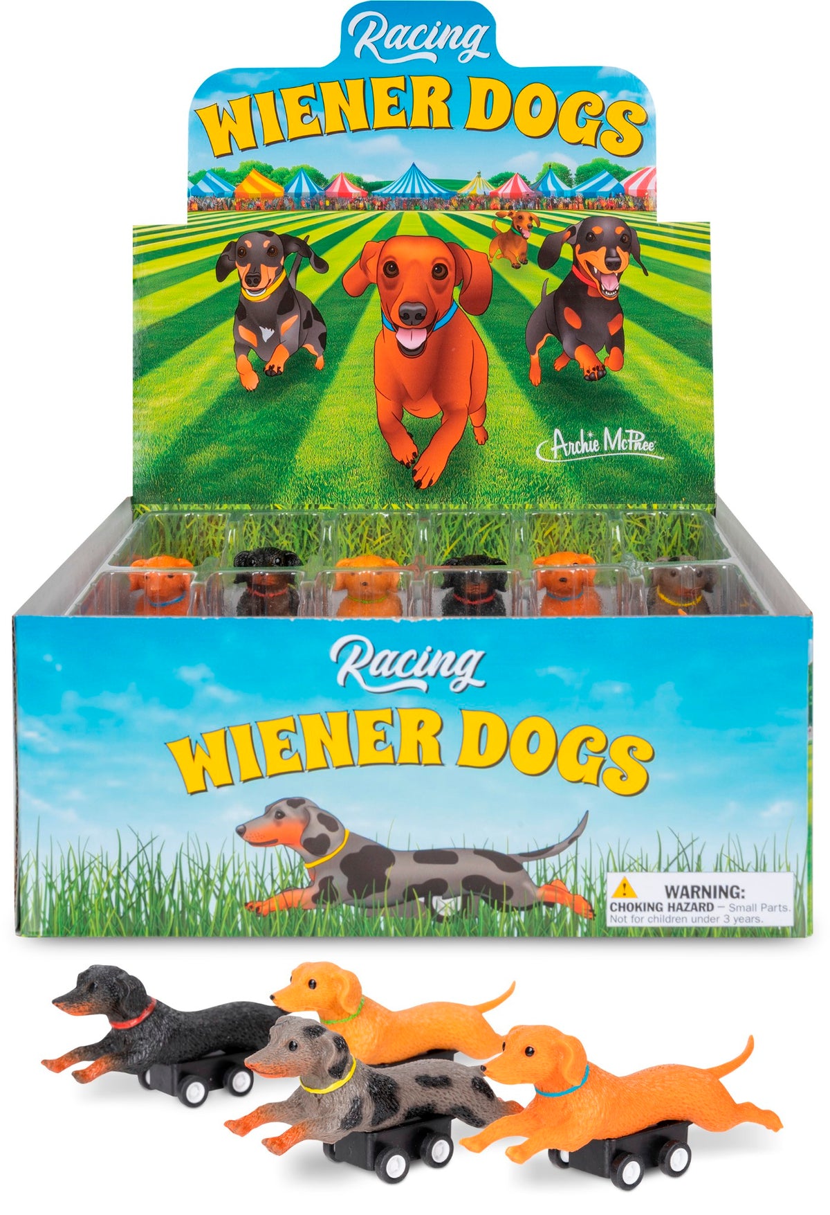 🐶 Racing Wiener Dogs Set of 4 🌭💨 Pull Back Hot Dog Racers Funny Gag Play Toys