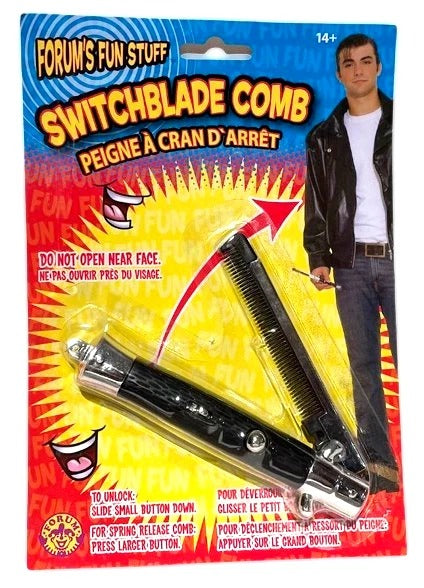 Push Button Pocket Comb – Fake Switchblade Style Folding Hair Comb