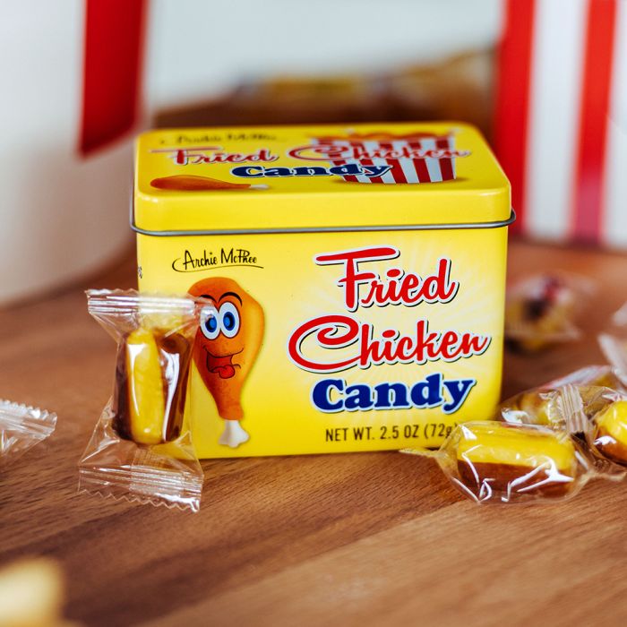 Fried Chicken Flavored Candy - Cool Retro Tin Gift Box - Archie McPhee