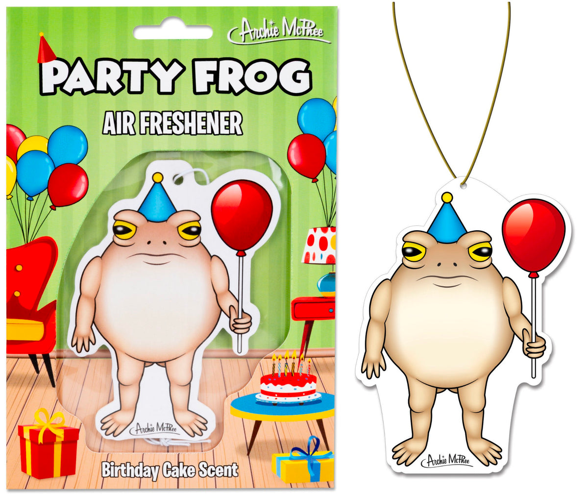 🎉 Party Frog Air Freshener – Your Car’s New BFF! 🐸🎈 Birthday Cake Sent 🍰