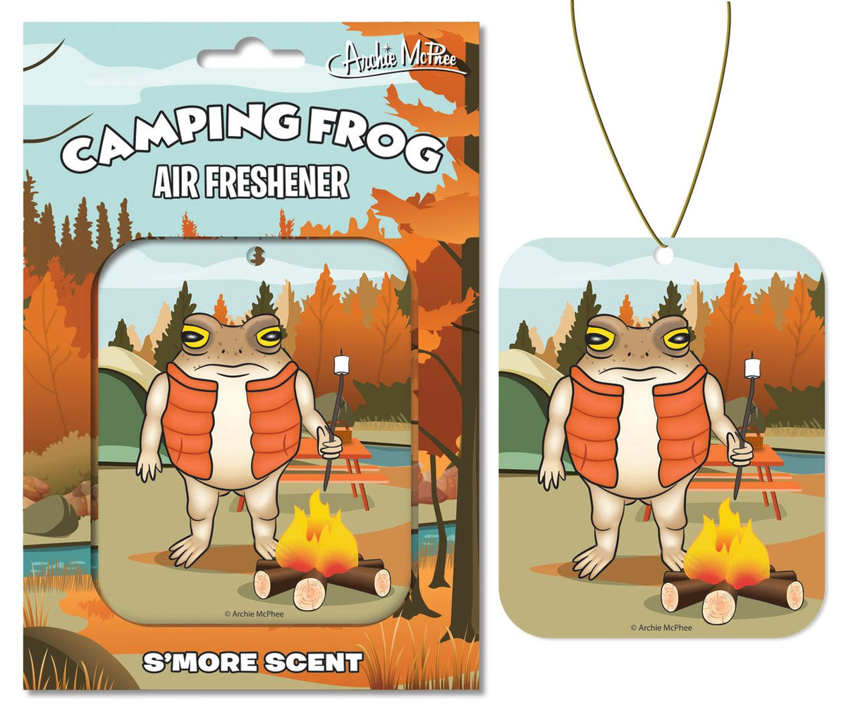 🐸 Forest Frog Camping Air Freshener S’mores Scent Car Outdoors - Archie McPhee