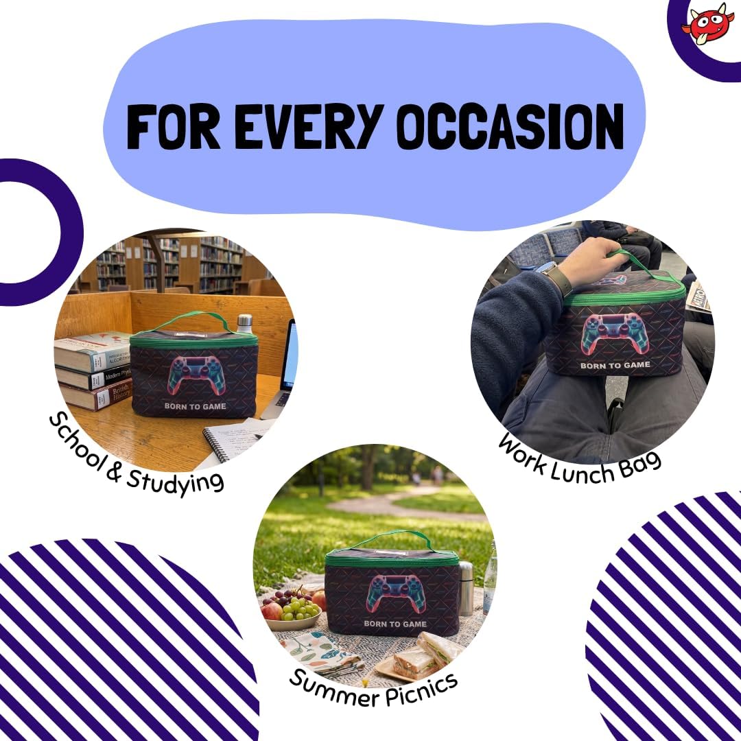 Share 🎮 Born to Game Lunch Bag – Funny Gamer Gaming Lunch Box Insulated Cooler Gift🎁