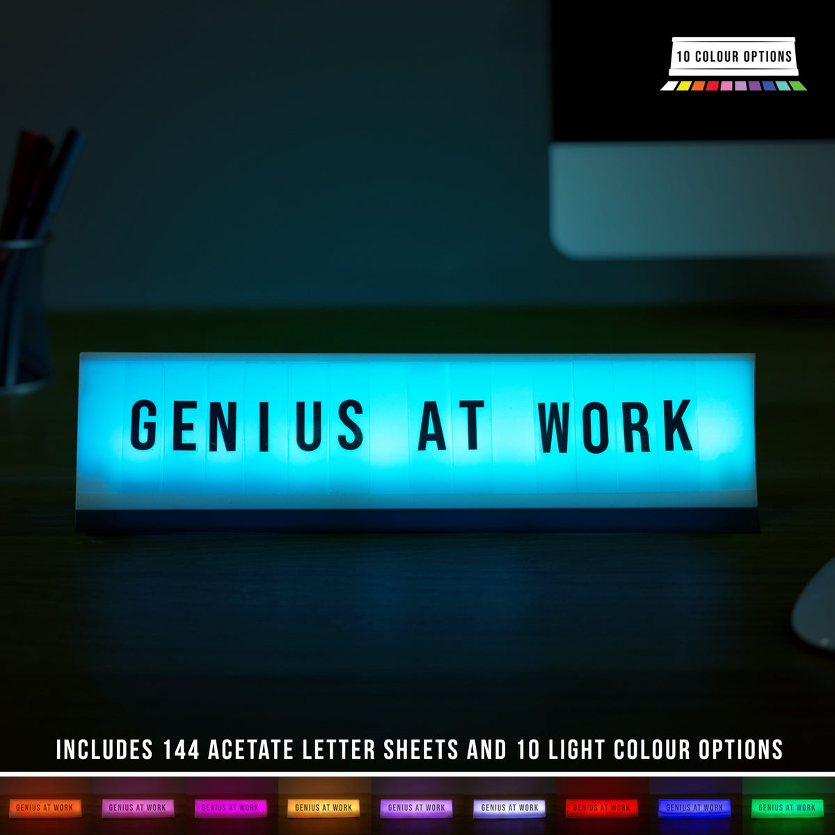 💡 Custom Light-Up Desk Plaque – Personalised LED Messages USB Office Boss Gift