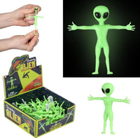 🛸 Case of 48 Glow-in-the-Dark Stretchy Aliens | UFO Kids Toys Party Favors 👽