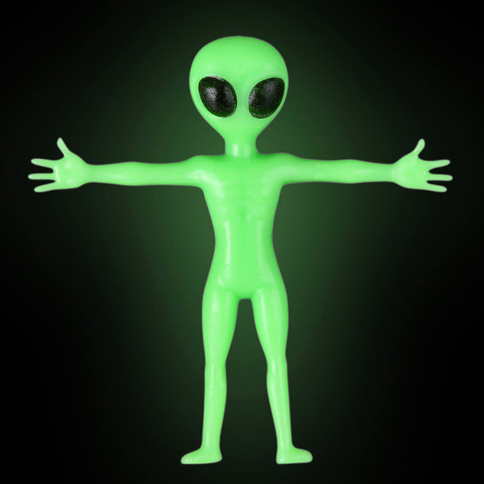 🛸 12 Glow-in-the-Dark Stretchy Aliens | UFO Kids Toys Party Favors (1 dz) 👽