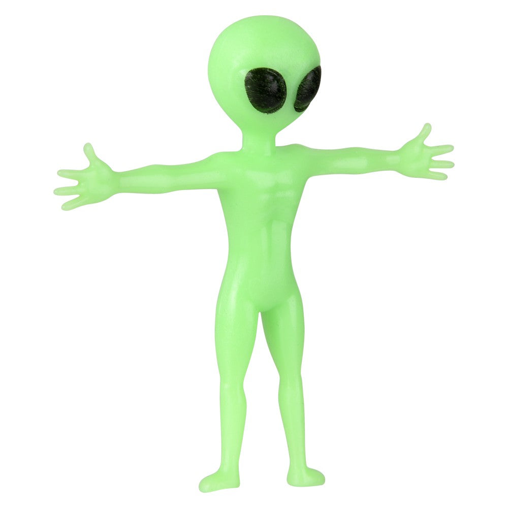 🛸 Case of 48 Glow-in-the-Dark Stretchy Aliens | UFO Kids Toys Party Favors 👽