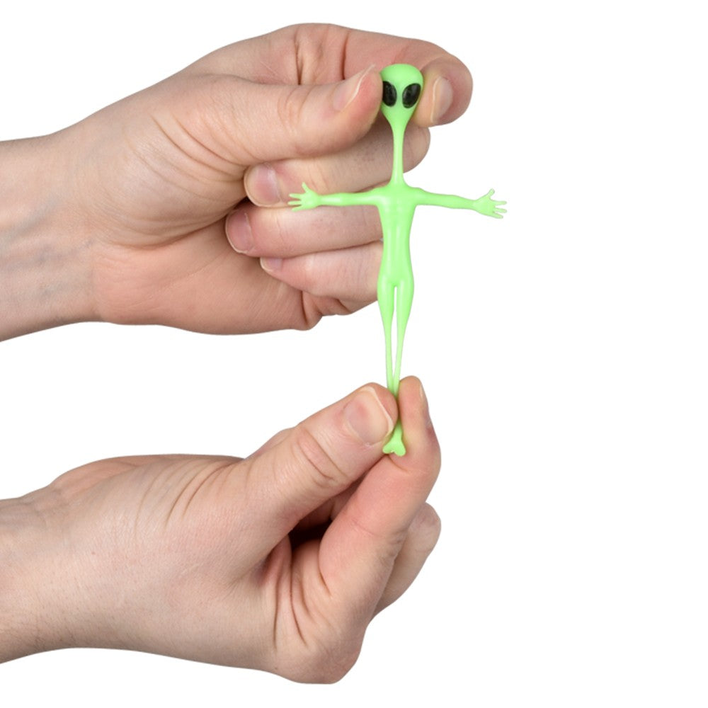 🛸 Case of 48 Glow-in-the-Dark Stretchy Aliens | UFO Kids Toys Party Favors 👽