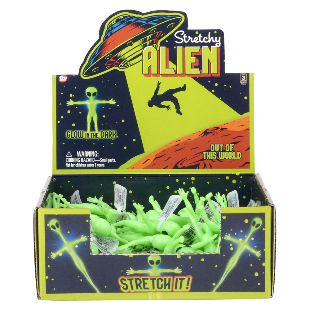 🛸 Case of 48 Glow-in-the-Dark Stretchy Aliens | UFO Kids Toys Party Favors 👽