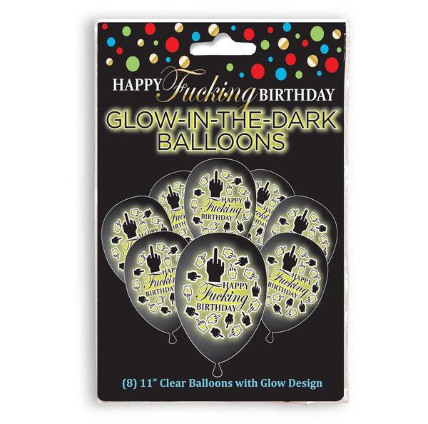 8pk 🎈 Glow in Dark 🟢 Happy Fu#%ing Birthday Party Balloons Funny Naughty Gag😂