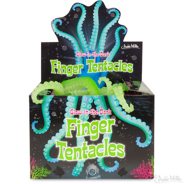 Glow-in-Dark Finger Tentacles (Set of 5) Octopus Hand Puppet Toy - Archie McPhee