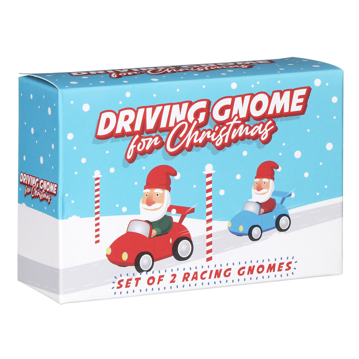 Set of 2 Driving Gnome for Christmas - Santa Racing Car Toys - Battery Free!!