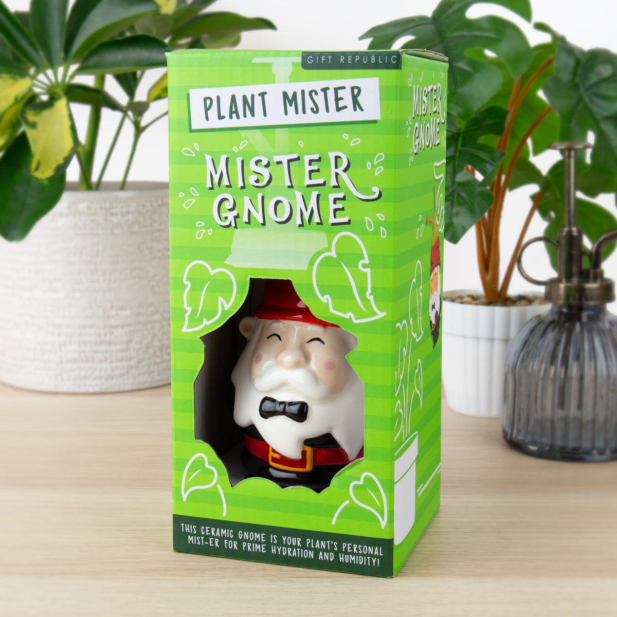 Ceramic Gnome Statue Plant Spray Mister  💦 Funny Cute Garden Houseplant Decor