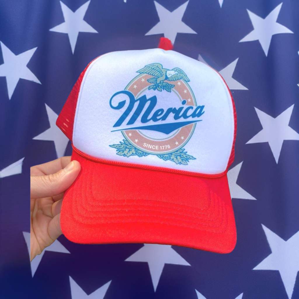 'Merica Trucker Snapback USA American Pride Hat - Retro Skater Ball Cap