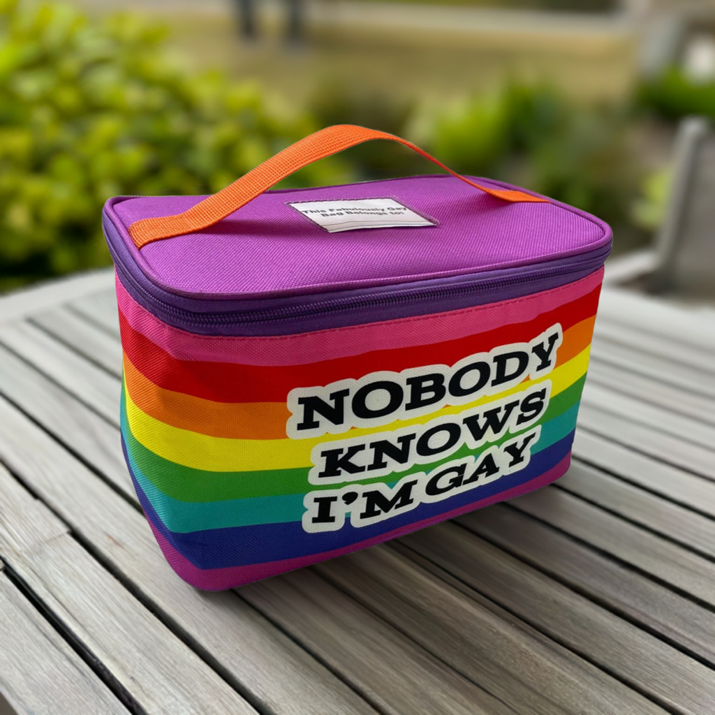 "Nobody Knows I'm Gay" LGBT Lunch Box Bag Insulated Ice Chest Cooler Bag FUNNY!