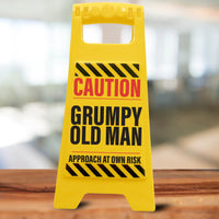 😠 Caution Grumpy Old Man Desk Sign ⚠️ Funny Home Work Office Gag Gift 📛