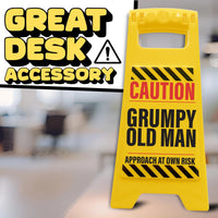 😠 Caution Grumpy Old Man Desk Sign ⚠️ Funny Home Work Office Gag Gift 📛