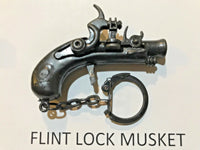 12 Vintage 80's mini key chain diecast metal pistol cap gun - die cast display