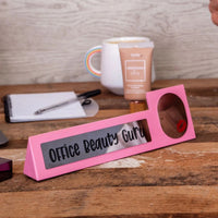 Wooden Desk Sign "Office Beauty Guru" Pink Office Gag Girl Boss Mirror Gift