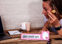 Wooden Desk Sign "Office Beauty Guru" Pink Office Gag Girl Boss Mirror Gift