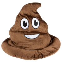 The 💩 Poop Emoji Hat is a funny gag gift and hilarious party costume accessory, shaped like the classic smiling poop emoji with big eyes—perfect for adding quirky fun to any event.