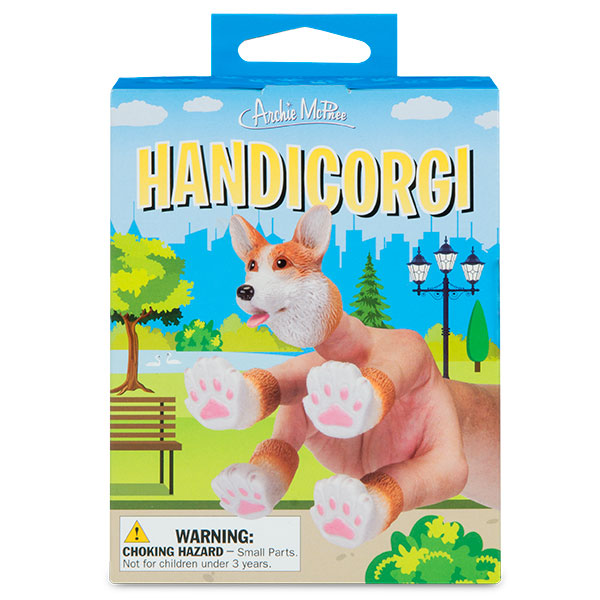 HANDICORGI - Corgi Puppy Dog Finger Tiny Hands Puppet Office Toy - Archie McPhee