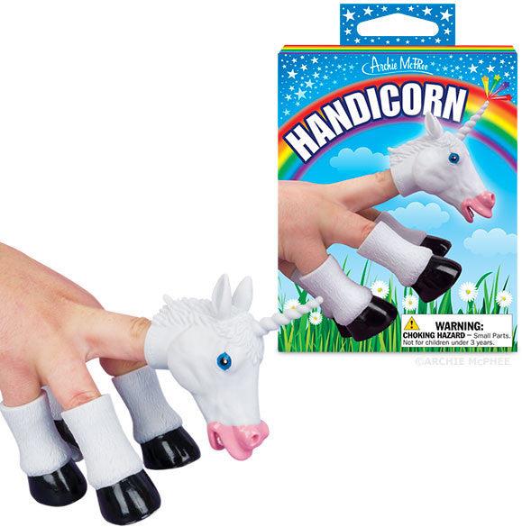 HANDICORN - Magical Unicorn Finger Tiny Hands Puppet Toy - Archie McPhee