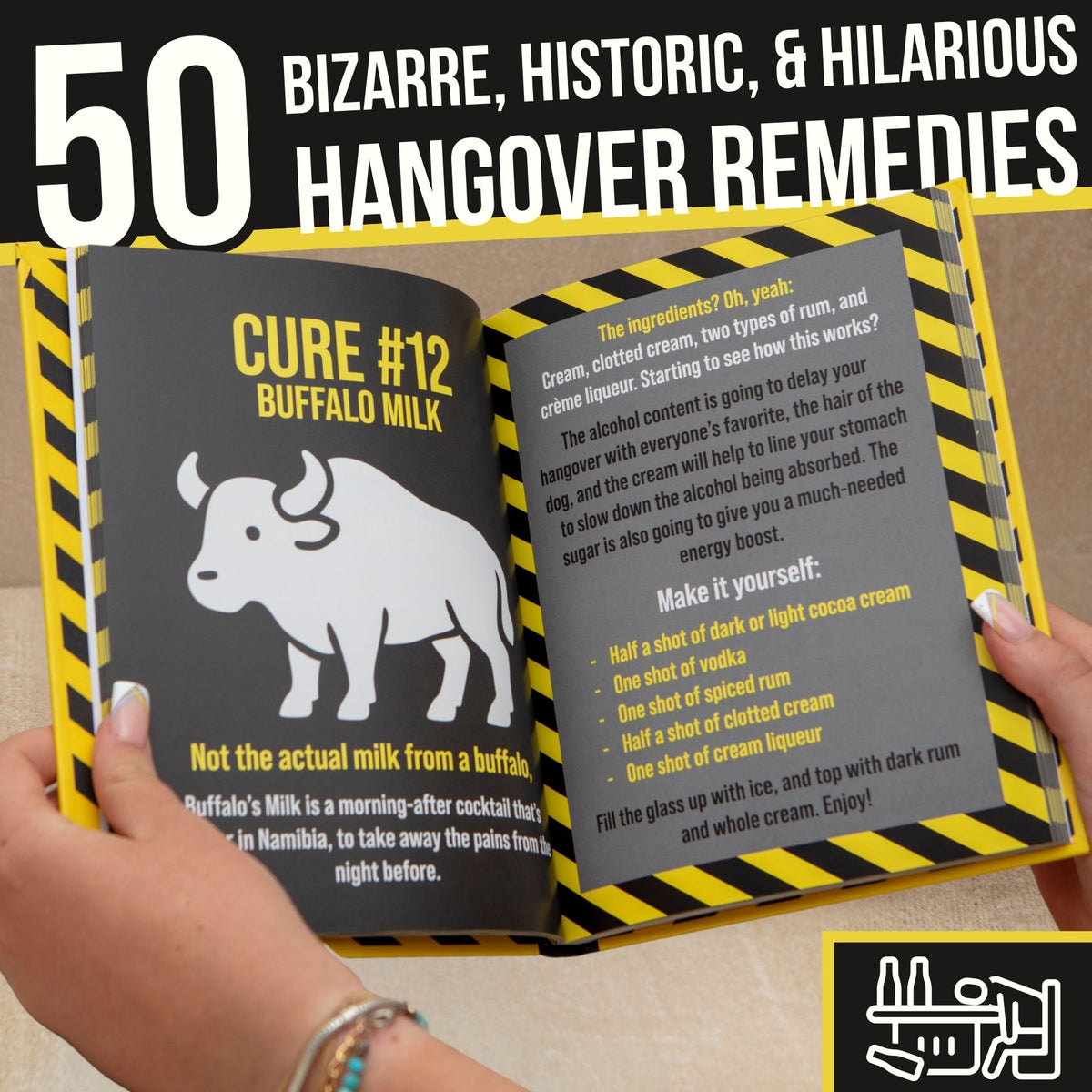 🍻 50 Hangover Cures Funny Drinking Humor Hardcover Book Adult Party Gag Gift 🤮