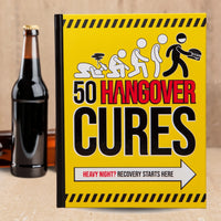 🍻 50 Hangover Cures Funny Drinking Humor Hardcover Book Adult Party Gag Gift 🤮