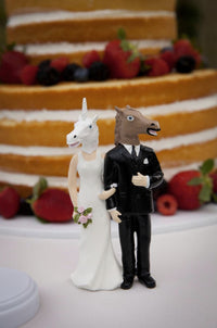 Unicorn and Horse Wedding Cake Topper - Weird & Wacky Fun Decor!  Archie McPhee