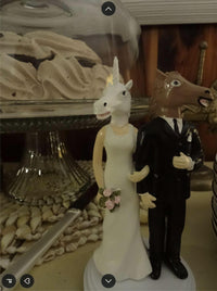 Unicorn and Horse Wedding Cake Topper - Weird & Wacky Fun Decor!  Archie McPhee