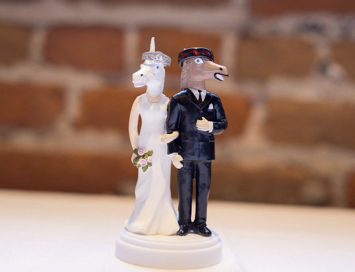 Unicorn and Horse Wedding Cake Topper - Weird & Wacky Fun Decor!  Archie McPhee