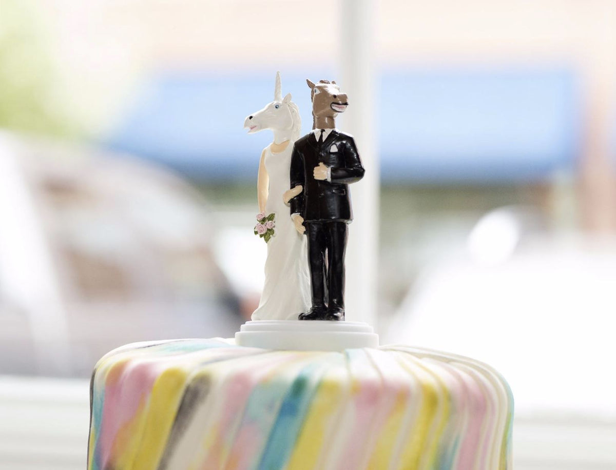 Unicorn and Horse Wedding Cake Topper - Weird & Wacky Fun Decor!  Archie McPhee