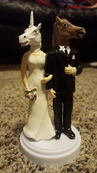 Unicorn and Horse Wedding Cake Topper - Weird & Wacky Fun Decor!  Archie McPhee