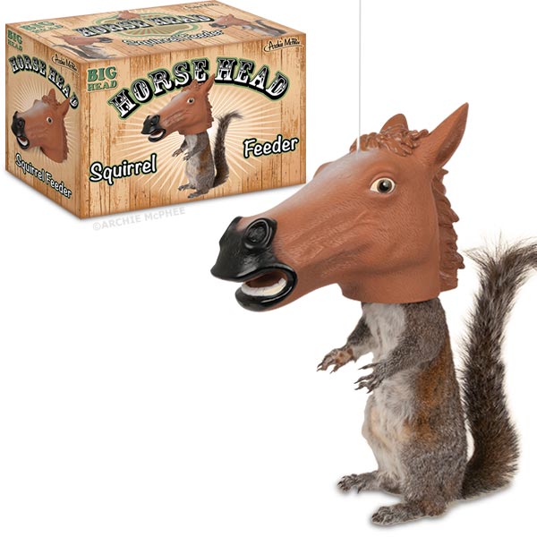 Horse Head Squirrel Feeder - Wildlife Garden Outdoor Home Gift ~ Archie McPhee