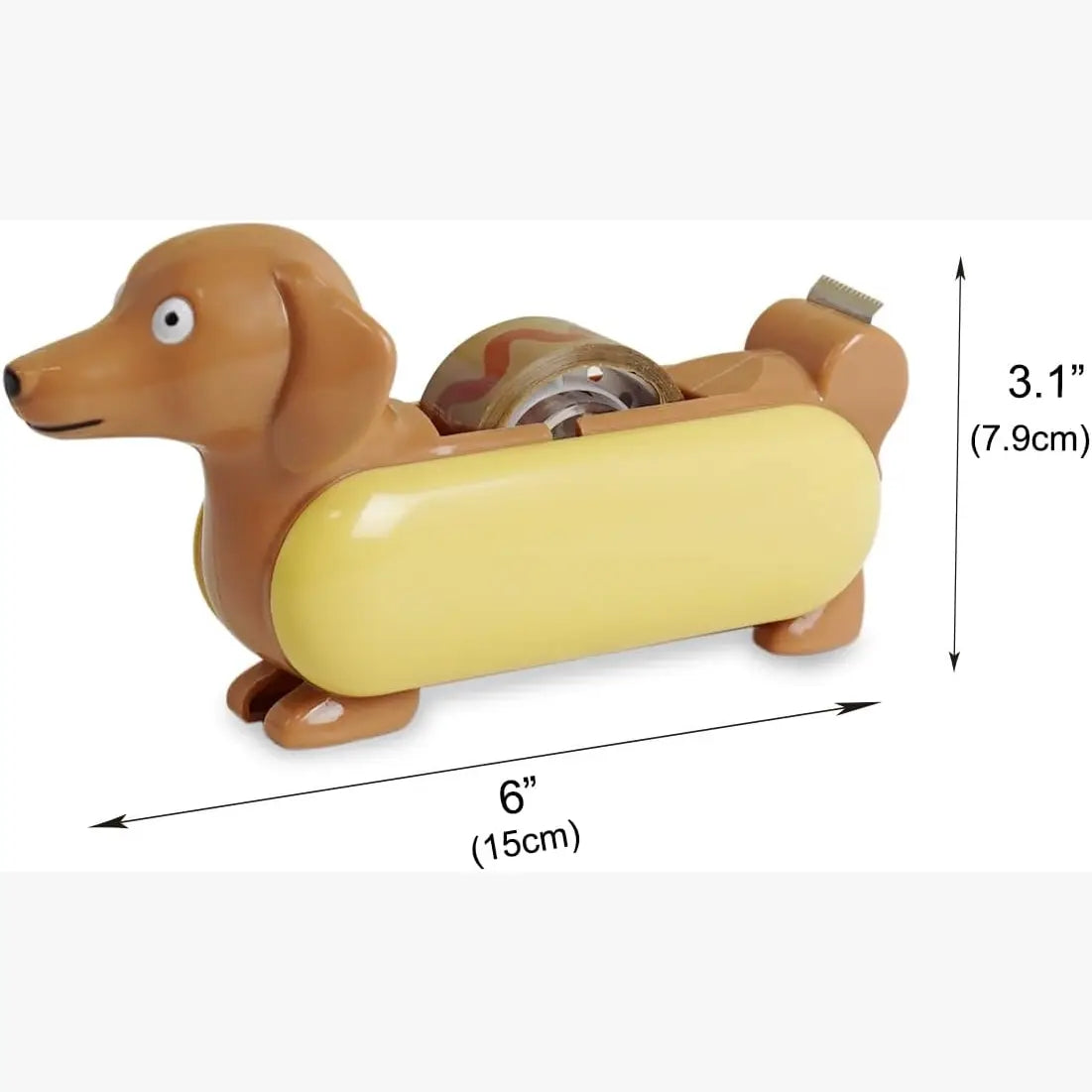 Hotdog Tape Dispenser w/ 3 Rolls Ketchup Tape Funny Novelty Desk Gag Gift 🌭😂