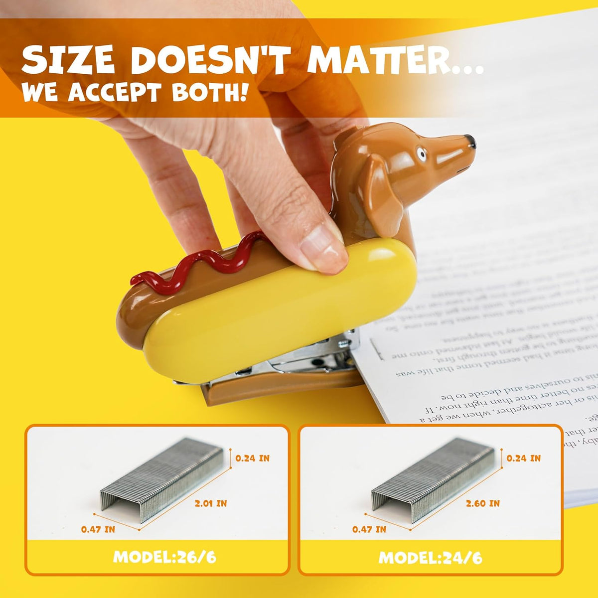 Hotdog Stapler Funny Novelty Office Desk Gag Gift w/ 1000 Staples  & Remover🌭📎