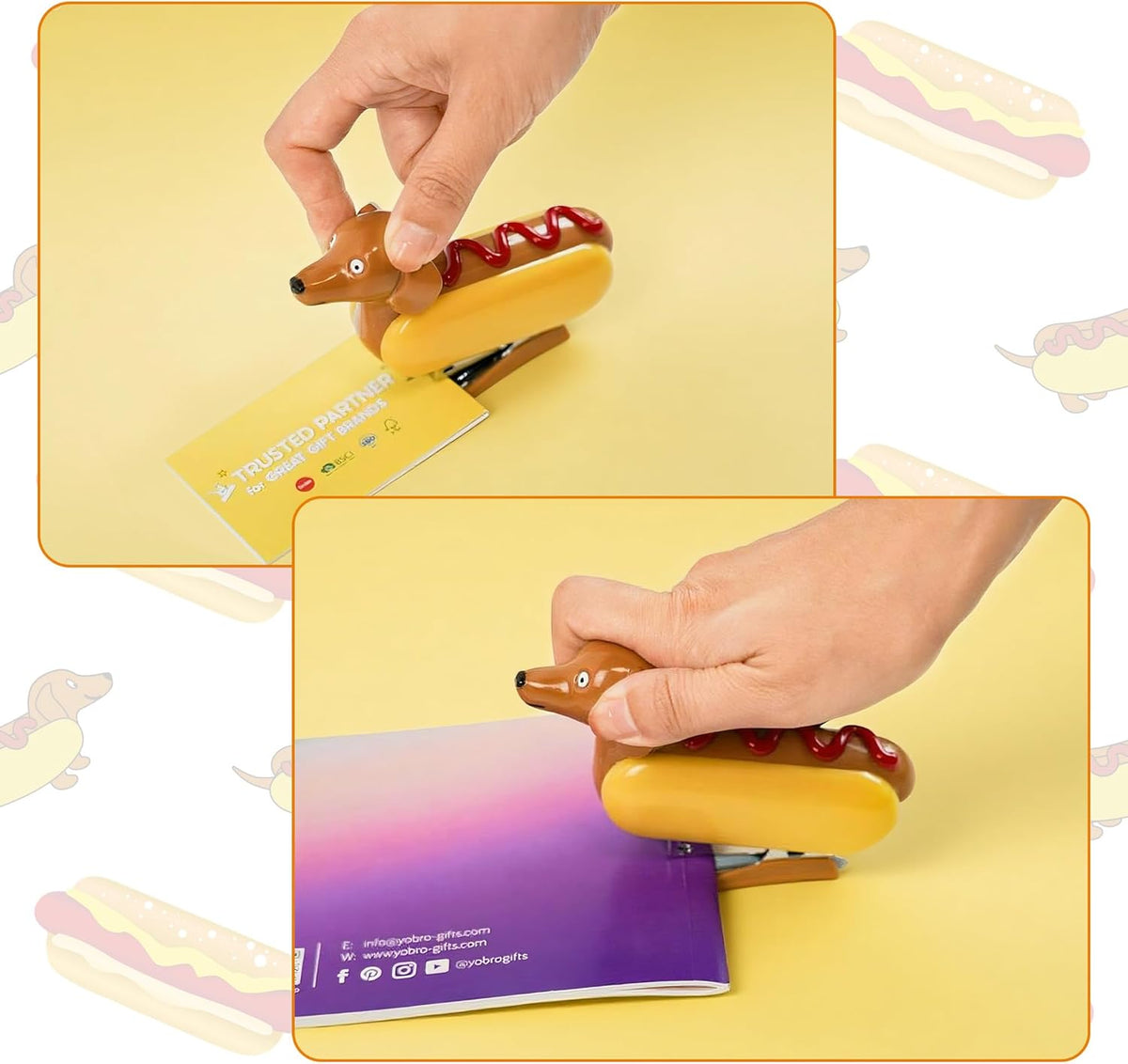 Hotdog Stapler Funny Novelty Office Desk Gag Gift w/ 1000 Staples  & Remover🌭📎