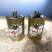 Vintage Miller High Life Tabletop Lighter Set 🕯️🍺 (2-Pack)