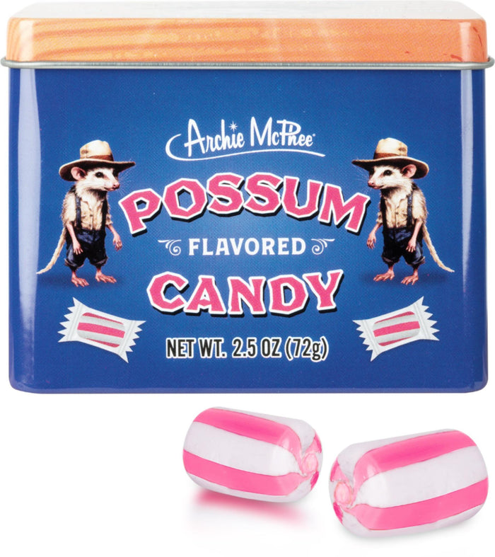 POSSUM Flavored Candy - Gross! Funny! Cool Retro Tin Gift Box - Archie McPhee