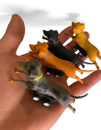 🐶 Racing Wiener Dogs Set of 4 🌭💨 Pull Back Hot Dog Racers Funny Gag Play Toys
