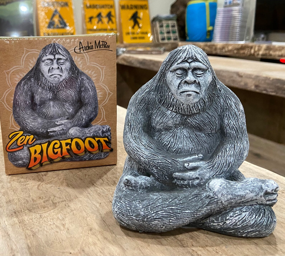 ZEN BIGFOOT Garden Sasquatch Polystone Statue Home Office Desk - Archie McPhee