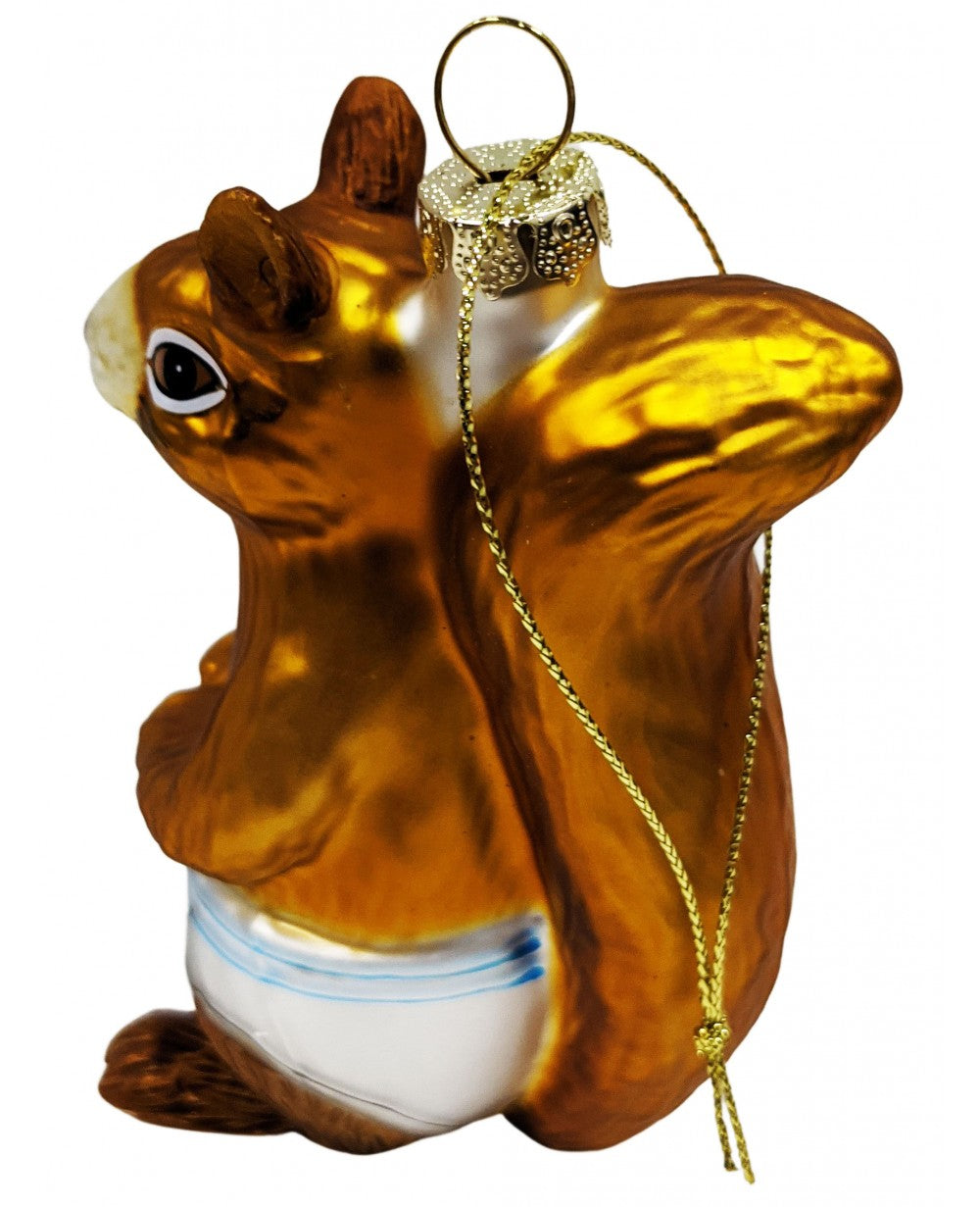 Squirrel in Underpants Ornament - Holiday Hand-Blown Glass Art ® Archie McPhee