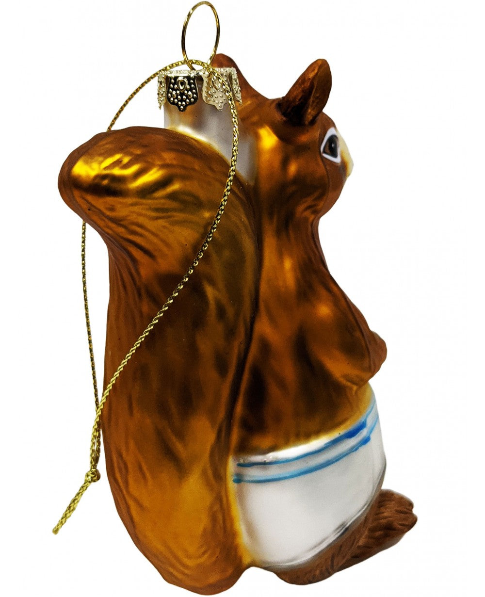 Squirrel in Underpants Ornament - Holiday Hand-Blown Glass Art ® Archie McPhee