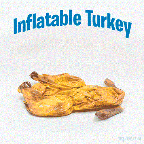 INFLATABLE TURKEY - Thanksgiving Blow Up Decoration Gag Joke Gift- Archie McPhee