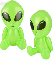 12 TOTAL Galactic Green Alien 24" Inflatables Party Decoration Blow-Up Space UFO