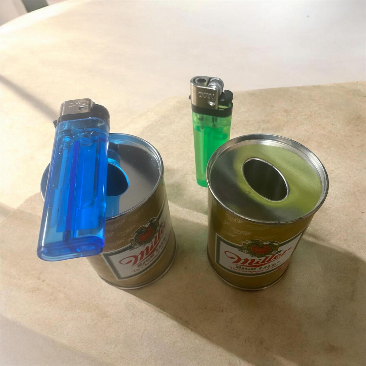 Vintage Miller High Life Tabletop Lighter Set 🕯️🍺 (2-Pack)