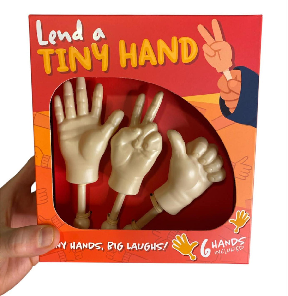 Tiny Hands Prank Set (6 Pack) Mini Finger Hands Peace Thumbs Up Wave Gag Gift 😂