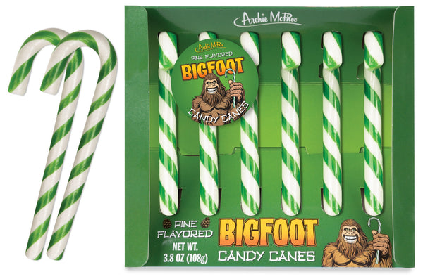 BIGFOOT Candy Canes - Funny Nasty Sasquatch Pine Tree Flavored! - Archie McPhee