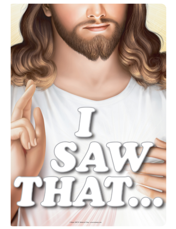 Metal Tin Sign "I SAW THAT" Jesus is watching you! Religious Wall Decor #D-01